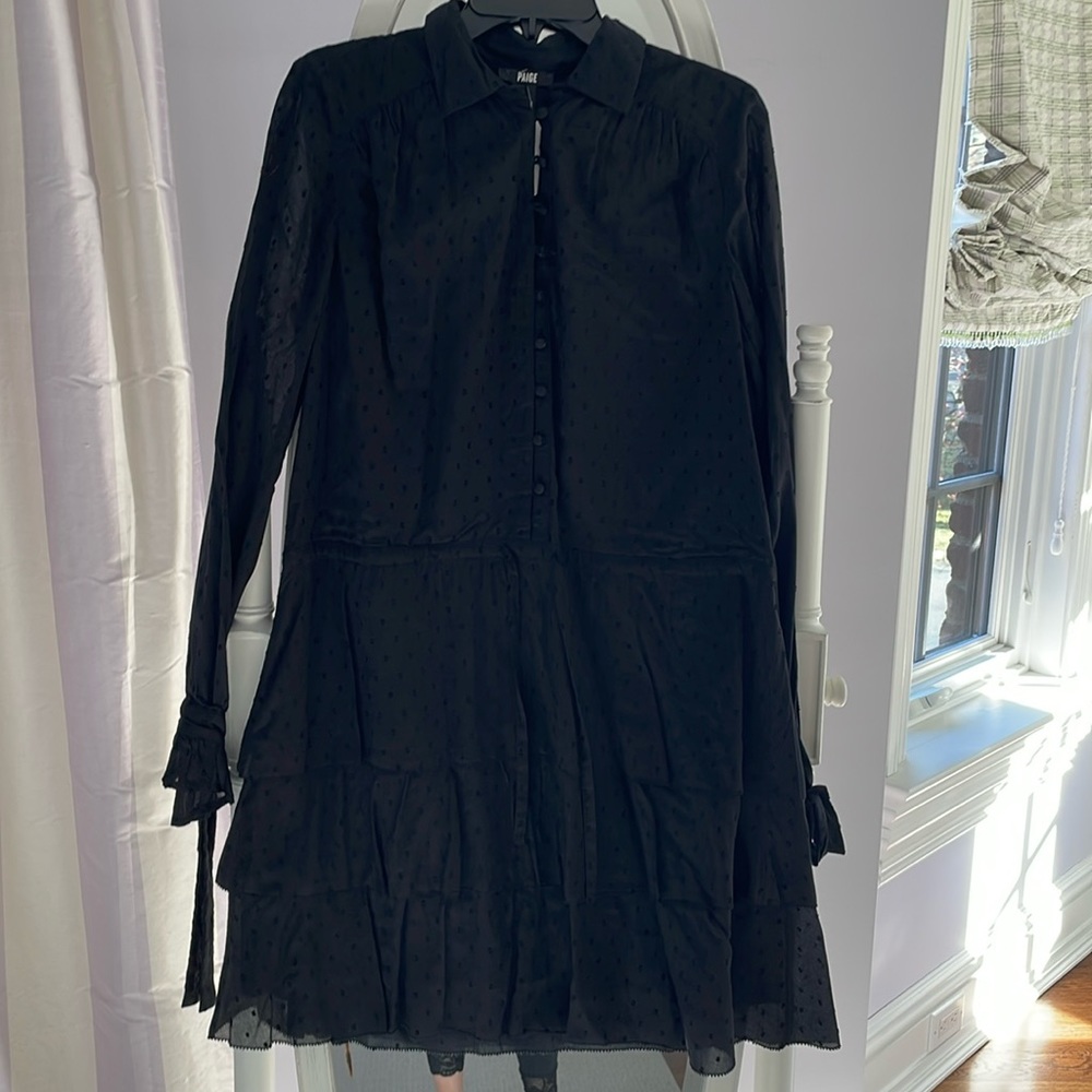 Paige black tie waist dress